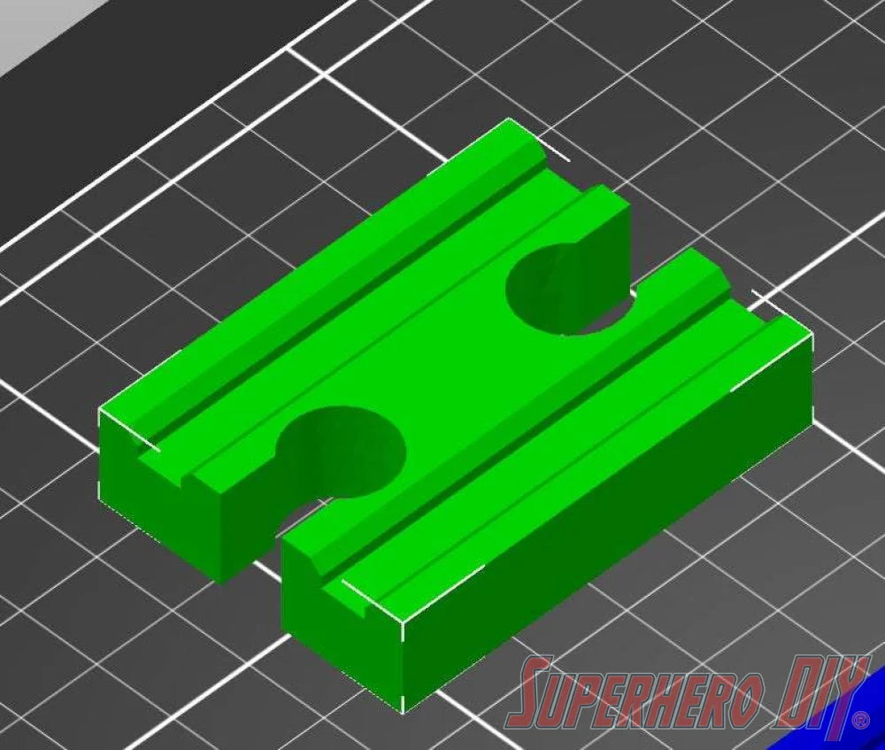 Female to Female Train Track Connector Piece compatible with Brio or Thomas Wooden Train Track | 3D-printed enhancement for Wooden Train Set - Superhero DIY