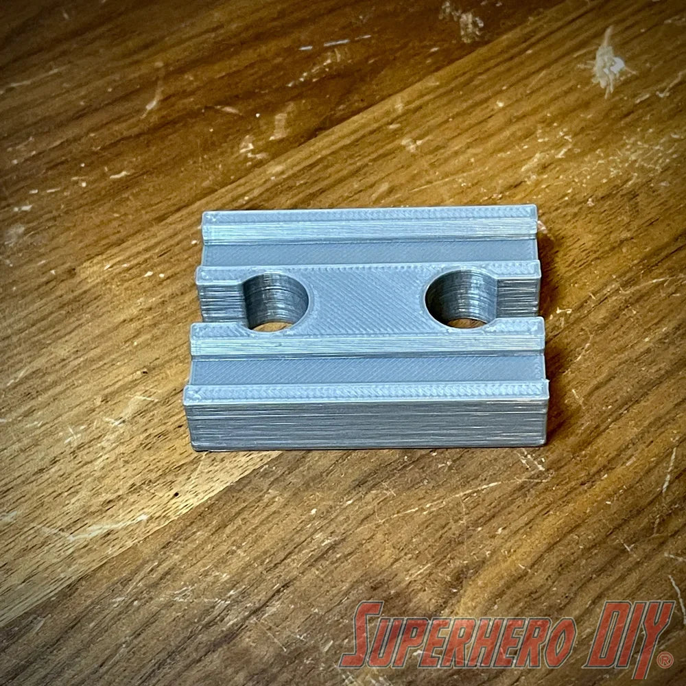 Female to Female Train Track Connector Piece compatible with Brio or Thomas Wooden Train Track | 3D-printed enhancement for Wooden Train Set - Superhero DIY