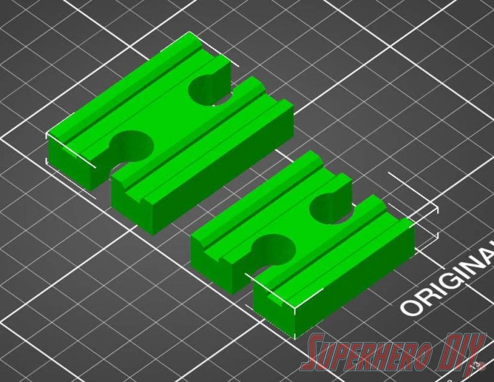 Female to Female Train Track Connector Piece compatible with Brio or Thomas Wooden Train Track | 3D-printed enhancement for Wooden Train Set - Superhero DIY