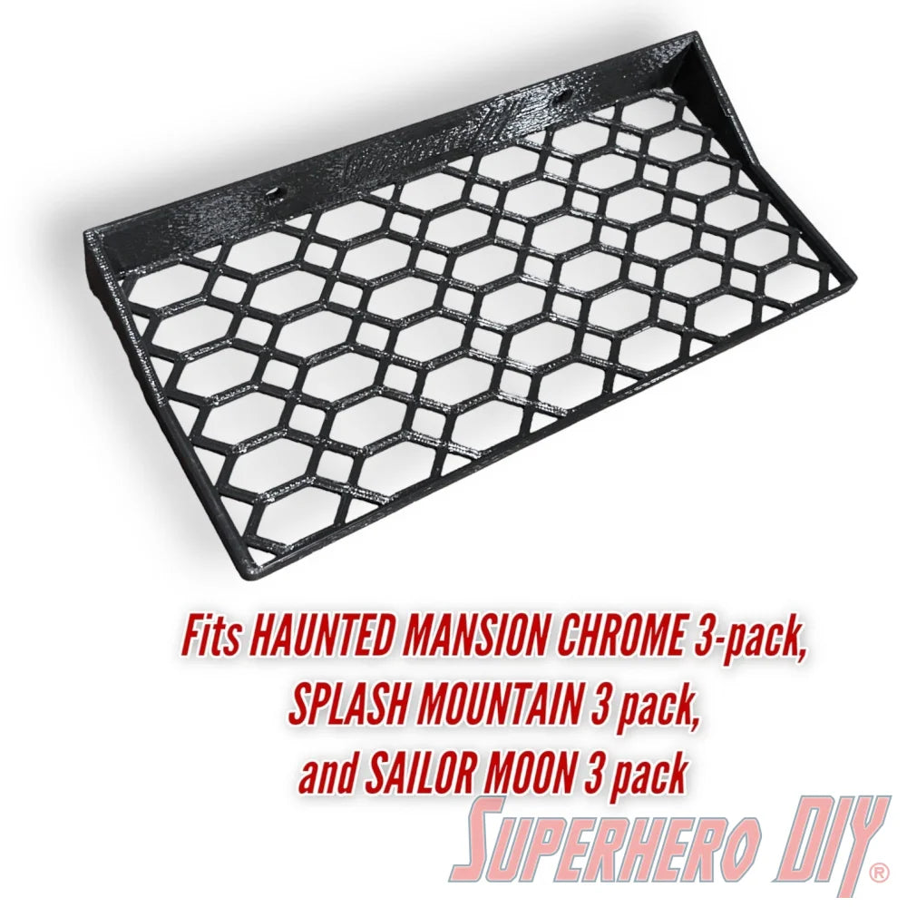 Floating Shelf for 3-PACK | Fits 10W x 4.5D Haunted Mansion Chrome, Splash Mountain, and Sailor Moon 3 Pack | Includes mounting hardware - Superhero DIY