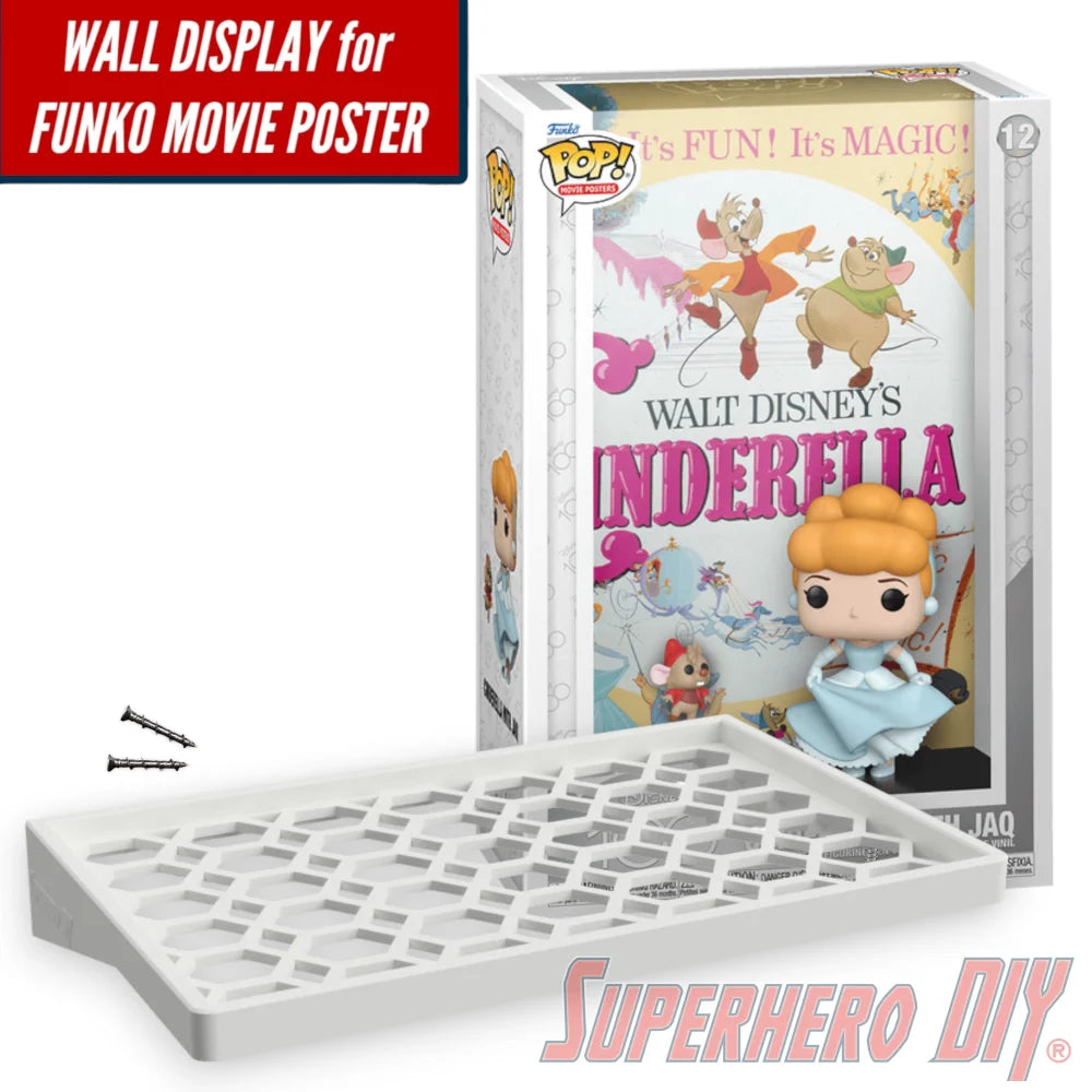 Floating Shelf for CINDERELLA WITH JAQ #12 Funko Pop! Movie Poster - Superhero DIY
