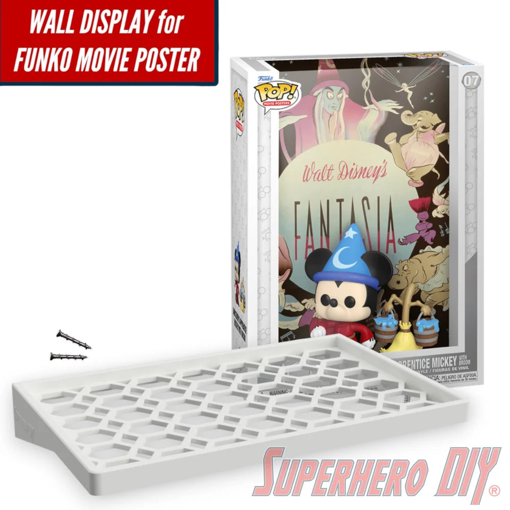 Floating Shelf for FANTASIA SORCERER'S APPRENTICE MICKEY WITH BROOM #07 Funko Pop! Movie Poster - Superhero DIY