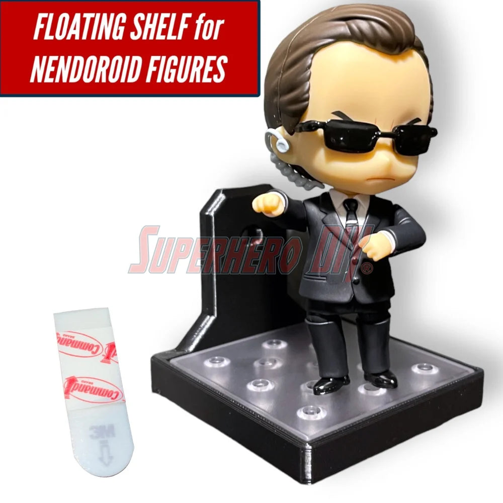 Floating Shelf for NENDOROID Figures | Fits 60mm base | Comes with Command strips! - Superhero DIY