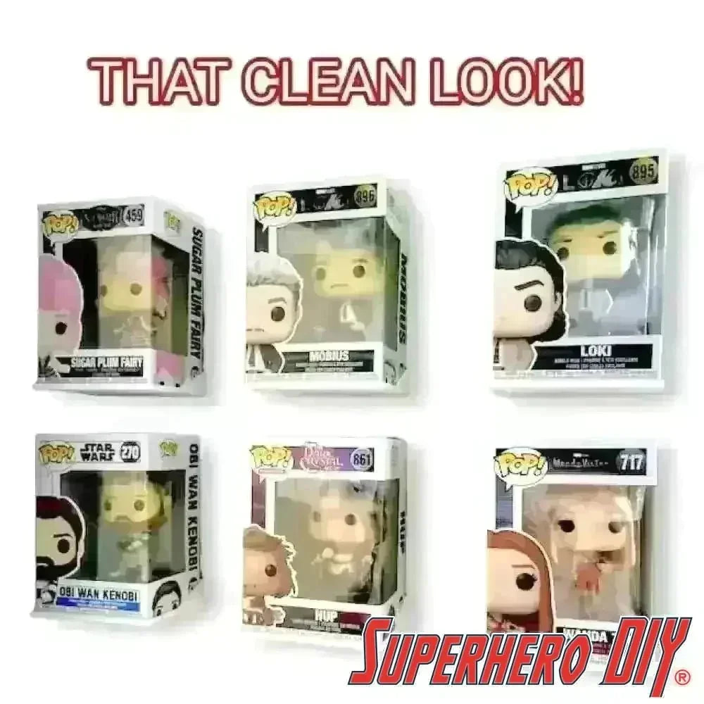 Floating Shelves for POPSHIELD ARMOR Hard Protectors | Fits PopShield Armor hard stacks for Funko Pop boxes | Mounting screws included - Superhero DIY