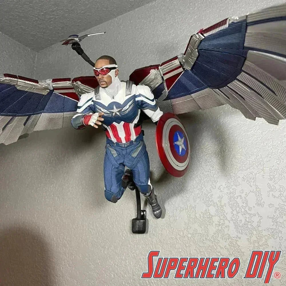 Flying-style Wall Mount for Hot Toys | Wall Mount for 1/6 Scale Sixth Scale Figure Display Rod - Superhero DIY