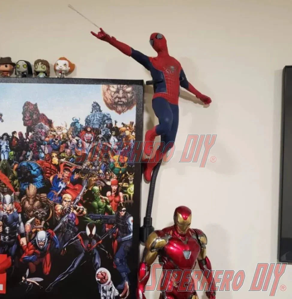 Flying-style Wall Mount for Hot Toys | Wall Mount for 1/6 Scale Sixth Scale Figure Display Rod - Superhero DIY