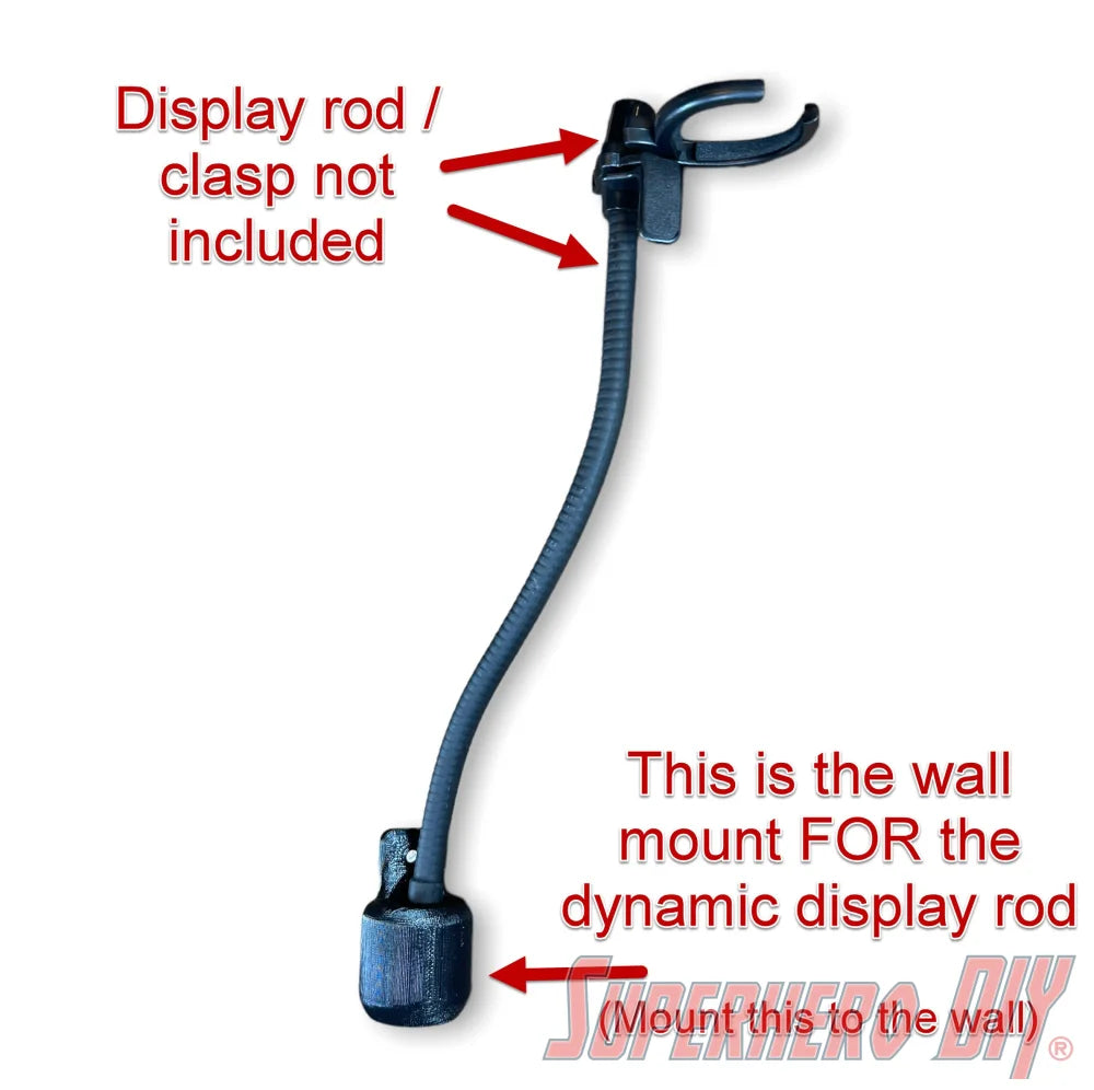 Flying-style Wall Mount for Hot Toys | Wall Mount for 1/6 Scale Sixth Scale Figure Display Rod - Superhero DIY