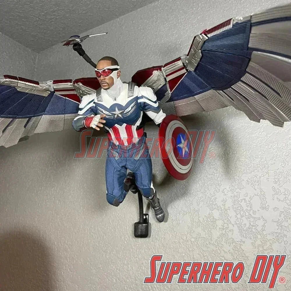 Flying-style Wall Mount for Hot Toys | Wall Mount for 1/6 Scale Sixth Scale Figure Display Rod - Superhero DIY