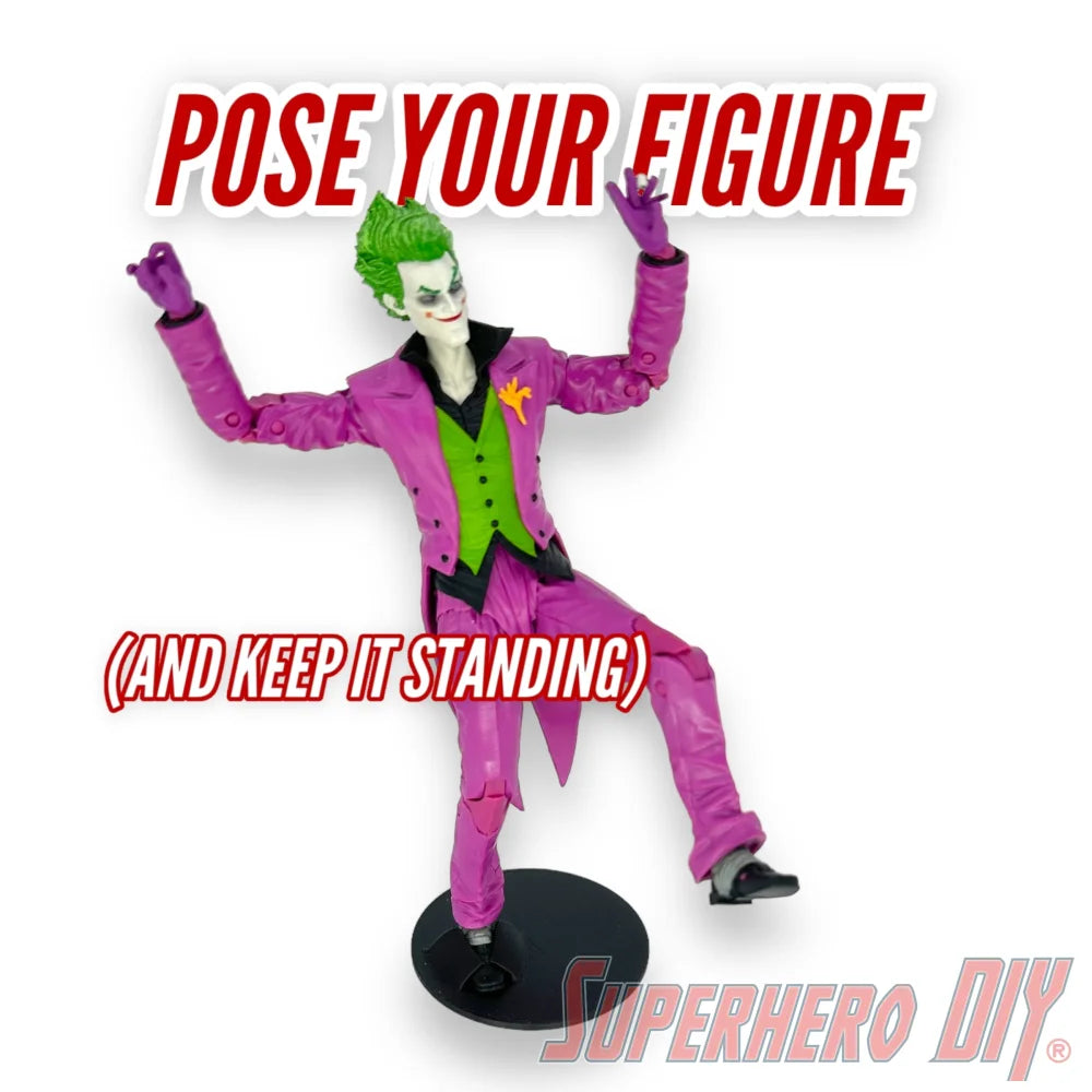 Foot Stands for 6 inch or 7 inch action figures, display stand fits McFarlane, Marvel Legends 1:12 scale - Superhero DIY