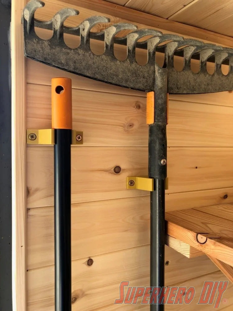 Garden Tool Wall Mount Yard Tool Holders for Fiskar Shovels, Rakes, etc. | 3D-printed storage solutions - Superhero DIY
