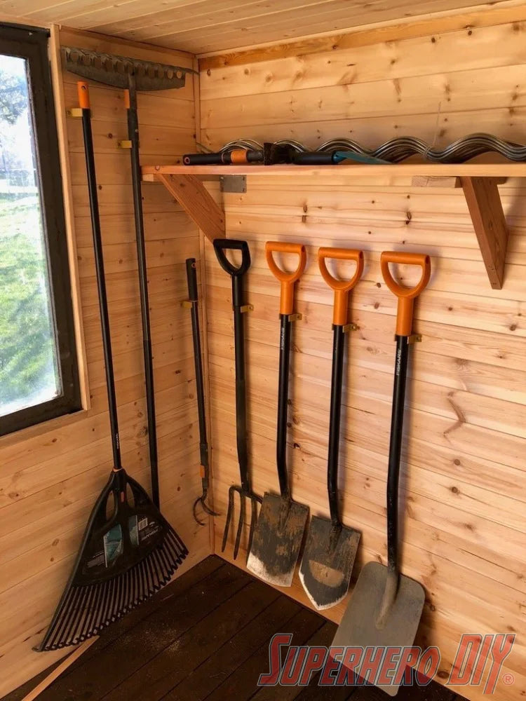 Garden Tool Wall Mount Yard Tool Holders for Fiskar Shovels, Rakes, etc. | 3D-printed storage solutions - Superhero DIY