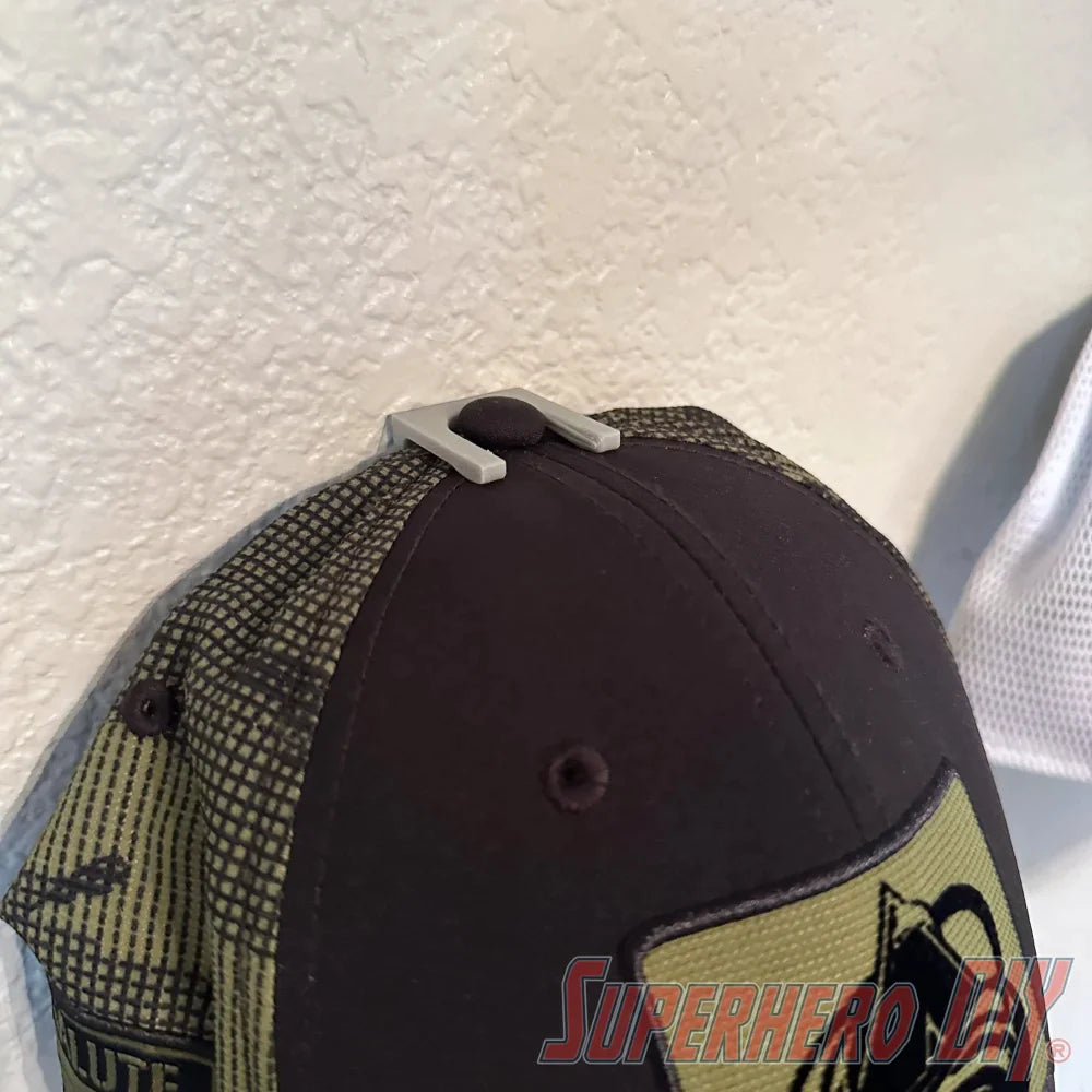 Hat Display Wall Mount | Hang your caps with ease using these wall hooks! - Superhero DIY