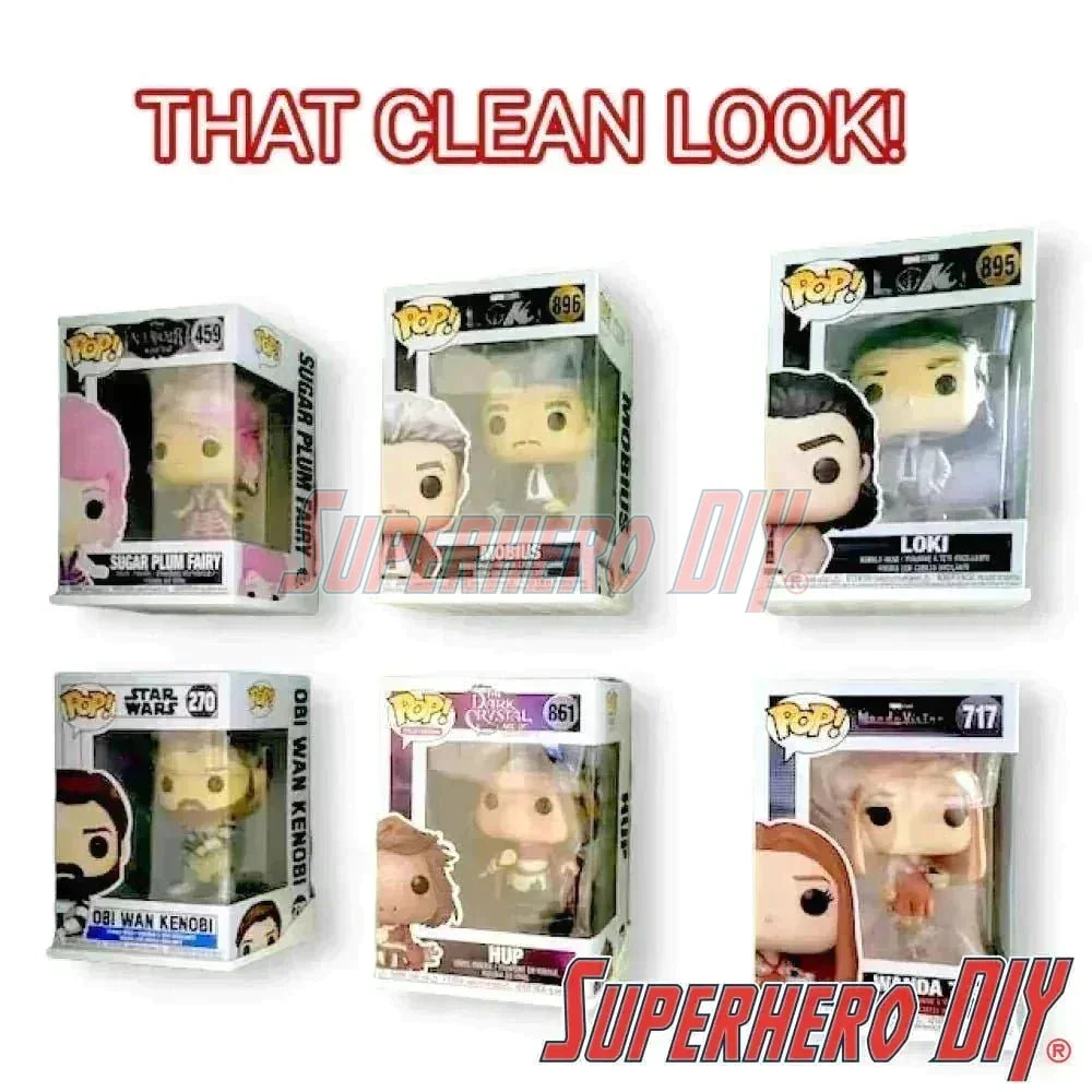 Hexagon Funko Pop Box Floating Shelves | Wall Mount fits Soft Cases or Hard Protectors or Funko Box only | Screws included! - Superhero DIY
