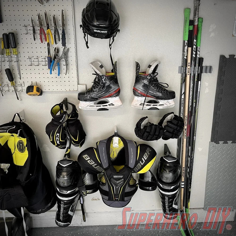 Hockey Elbow Pads Wall Mount | Hockey Gear Storage Solution - Superhero DIY