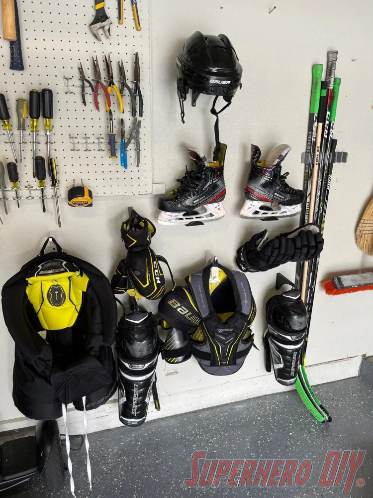 Hockey Glove Wall Mount (pair) | Hockey Gear Storage Solution - Superhero DIY