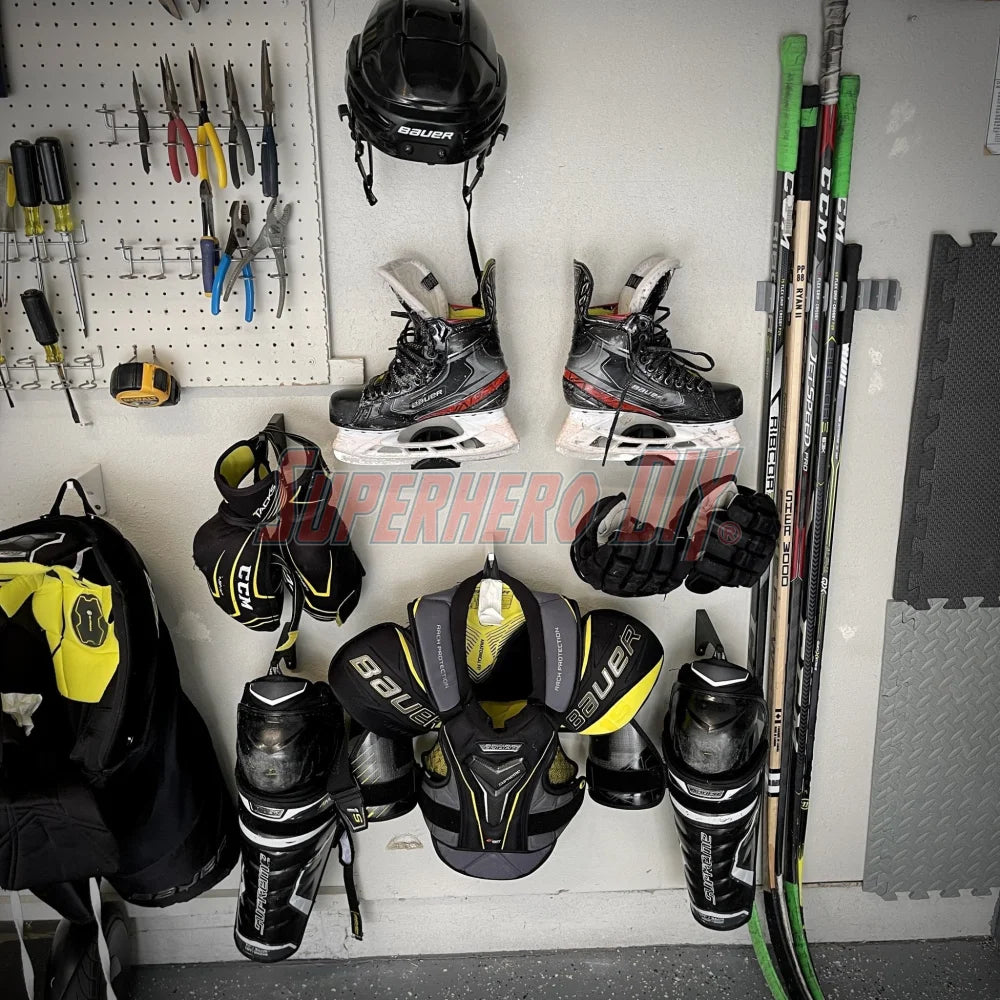 Hockey Helmet Wall Mount | Hockey Gear Storage Solution - Superhero DIY