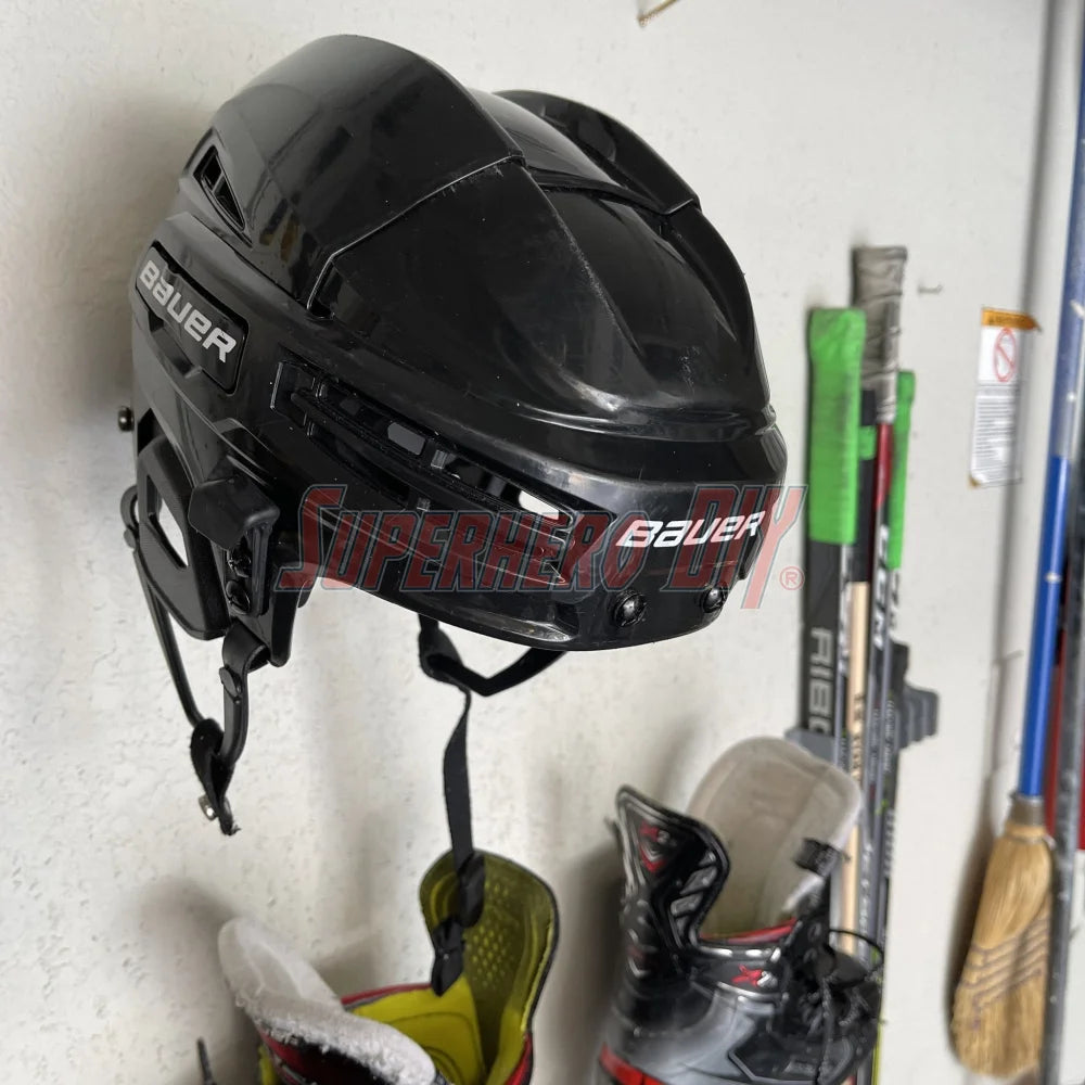 Hockey Helmet Wall Mount | Hockey Gear Storage Solution - Superhero DIY