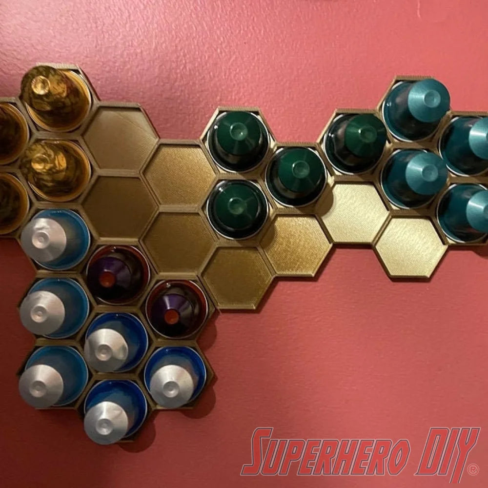Honeycomb Wall Mount for ORIGINAL Nespresso Coffee Pods - Superhero DIY