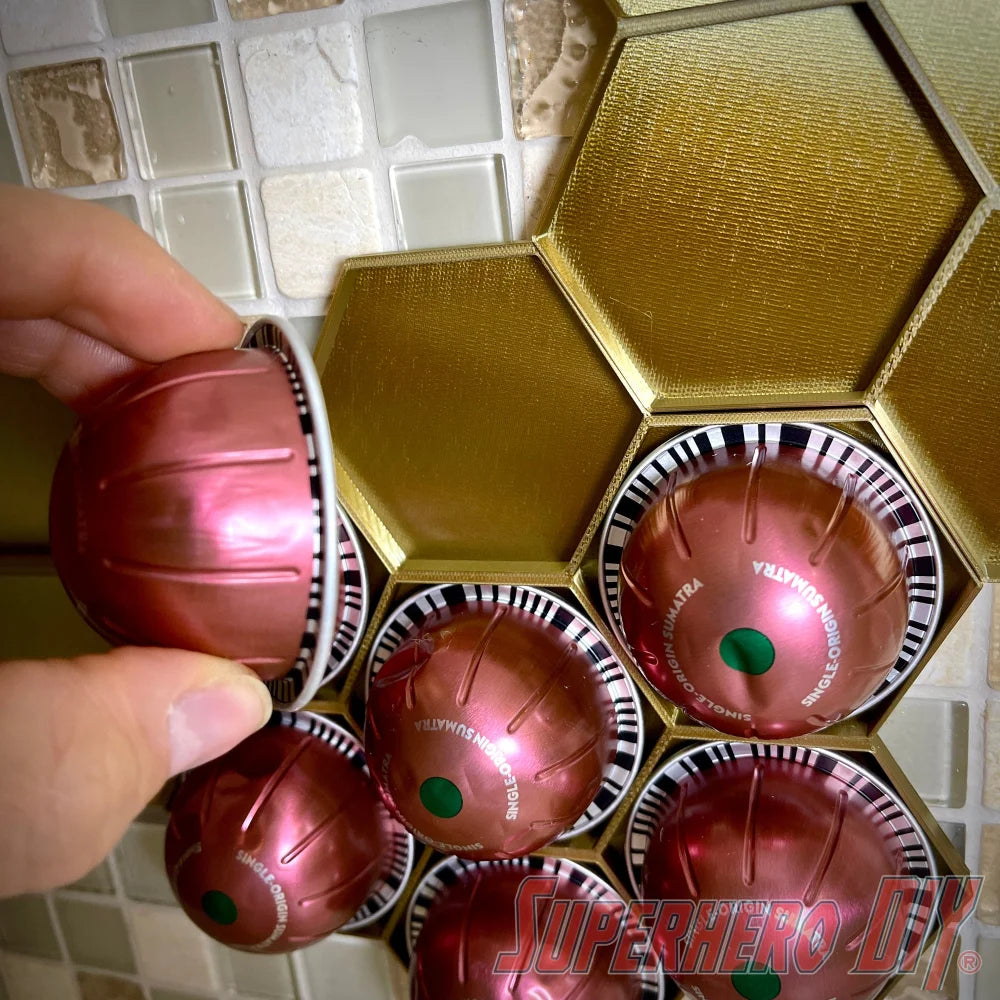 Honeycomb Wall Mount for Vertuo Coffee Pods - Superhero DIY