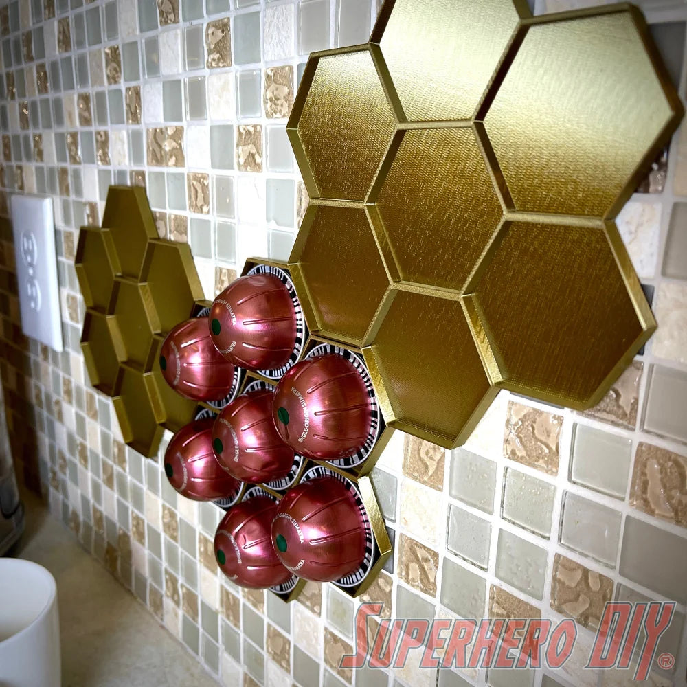 Honeycomb Wall Mount for Vertuo Coffee Pods - Superhero DIY