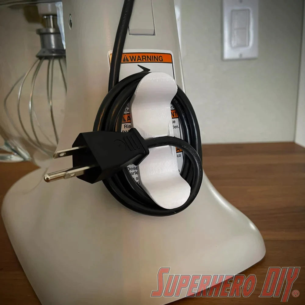 KitchenAid Organization Bundle | Cable Wrap for KitchenAid Stand Mixer + 4-PACK Attachment Mounts for KitchenAid Stand Mixer - Superhero DIY