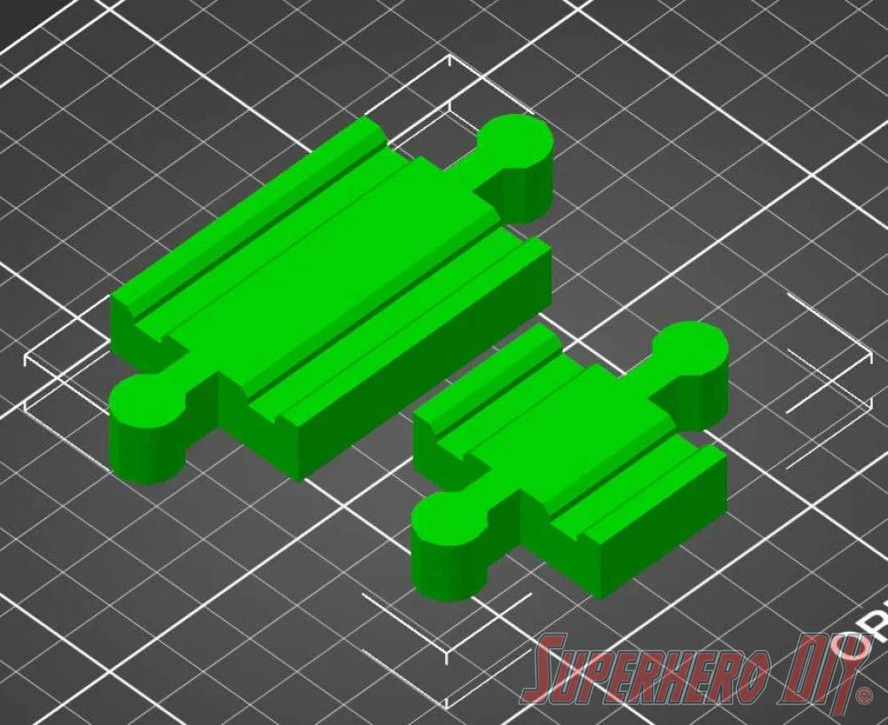 Male to Male Train Track Connector Piece compatible with Brio or Thomas Wooden Train Track | 3D-printed enhancement for Wooden Train Set - Superhero DIY