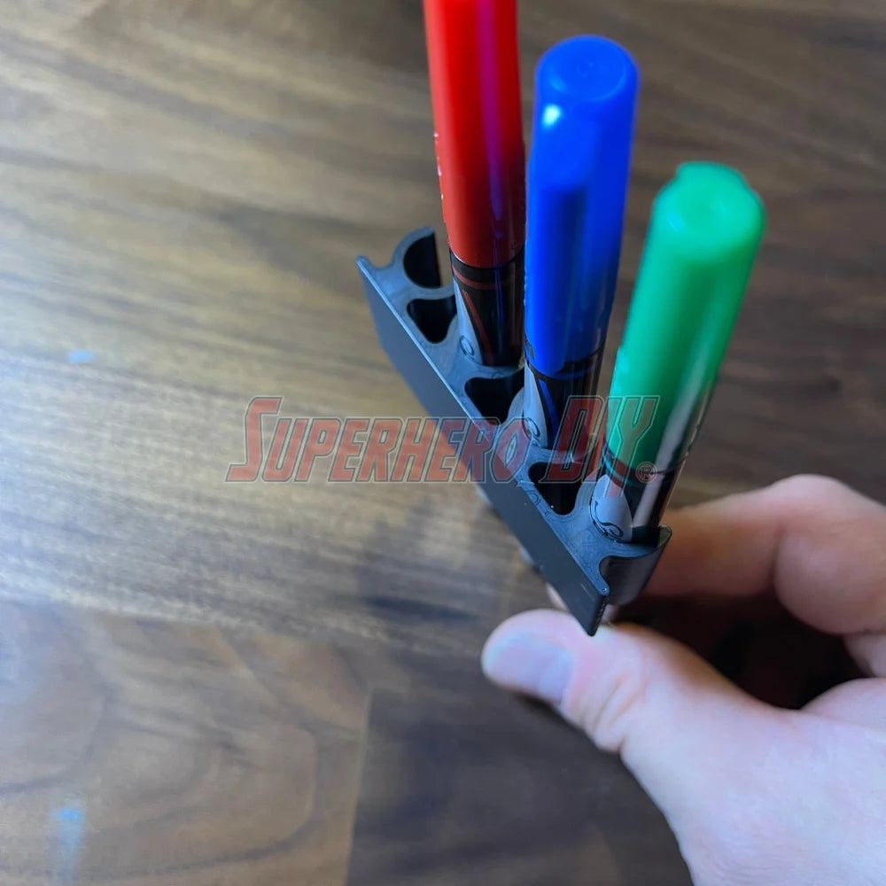 Marker Holder for Sharpie FINE Permanent Markers | Side Mount 4 or 8 FINE Sharpie pens | Simple marker organizer - Superhero DIY