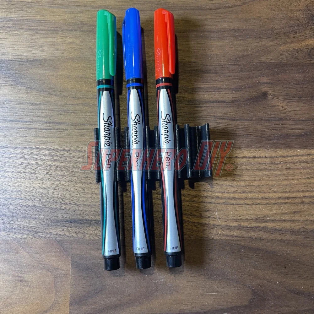 Marker Holder for Sharpie FINE Permanent Markers | Side Mount 4 or 8 FINE Sharpie pens | Simple marker organizer - Superhero DIY