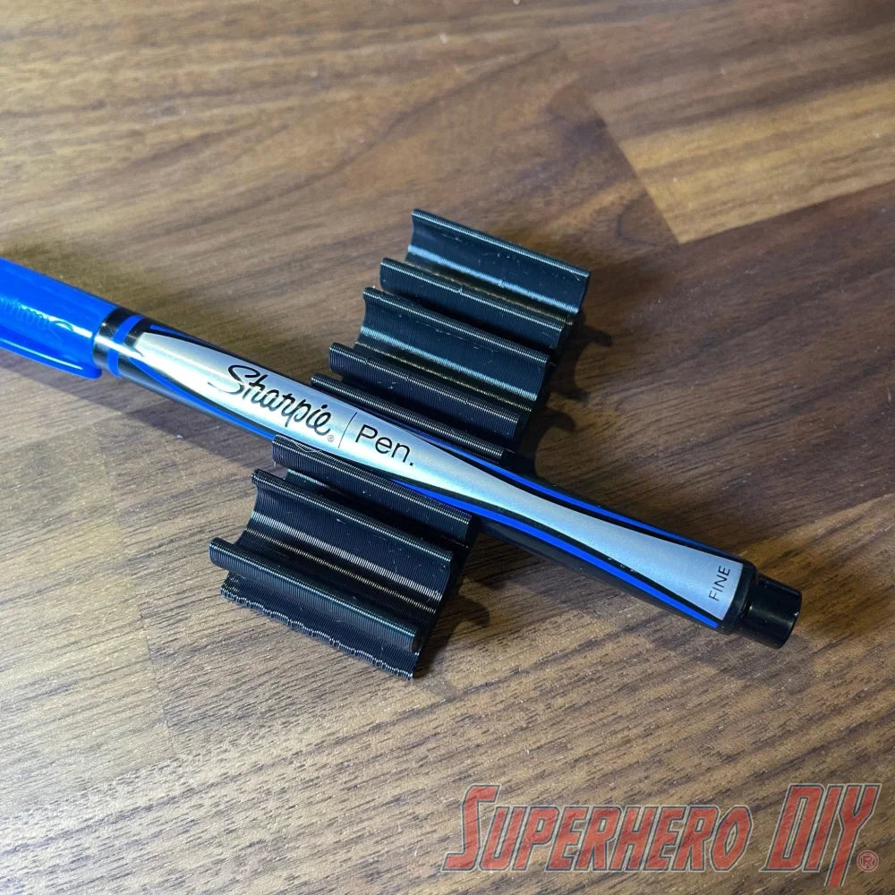 Marker Holder for Sharpie FINE Permanent Markers | Side Mount 4 or 8 FINE Sharpie pens | Simple marker organizer - Superhero DIY