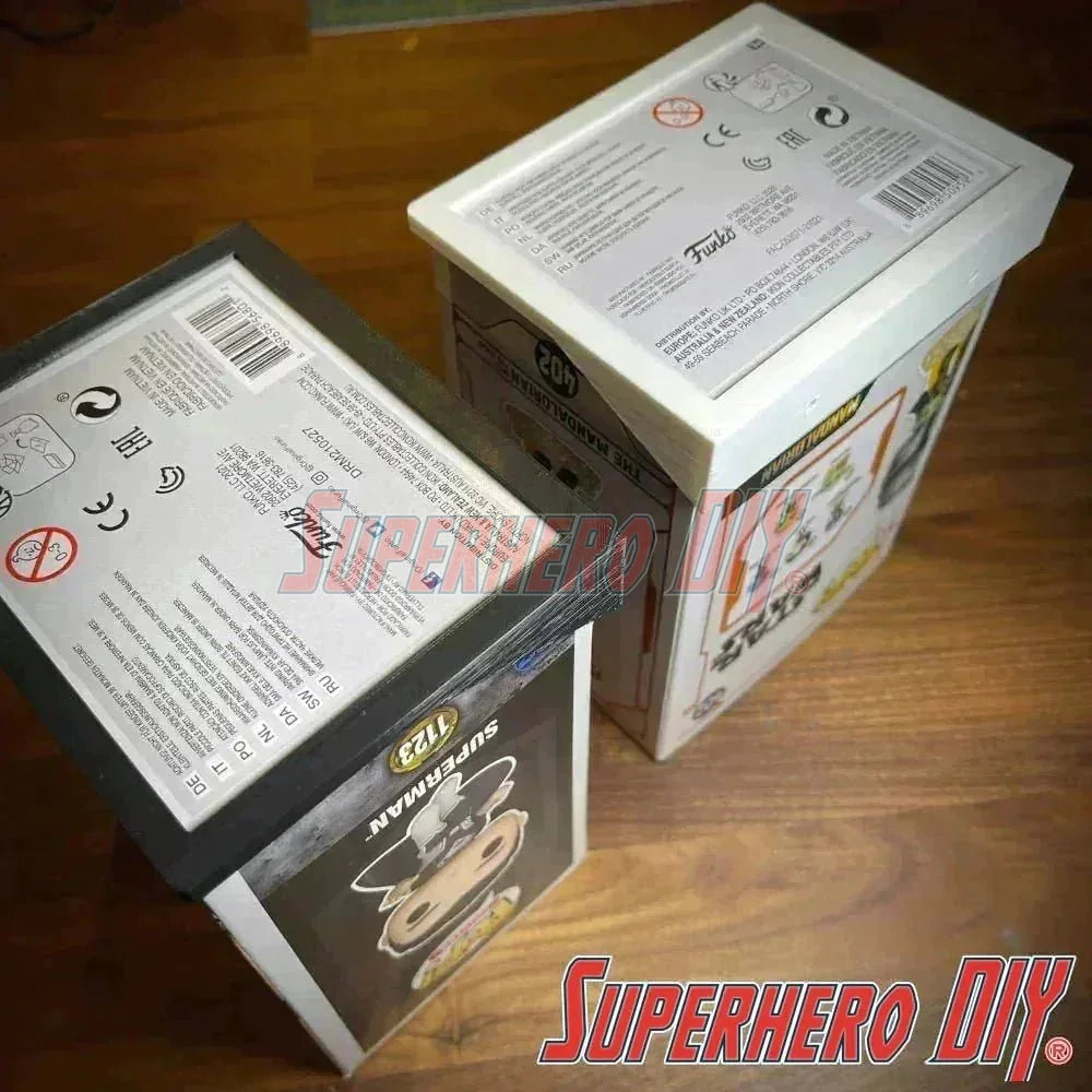 Open Bottom Floating Shelf for Funko Pop Boxes | Wall Mount Collectible Display Shelf | Wall Mount Fits soft display case or hard protectors | Screws included - Superhero DIY