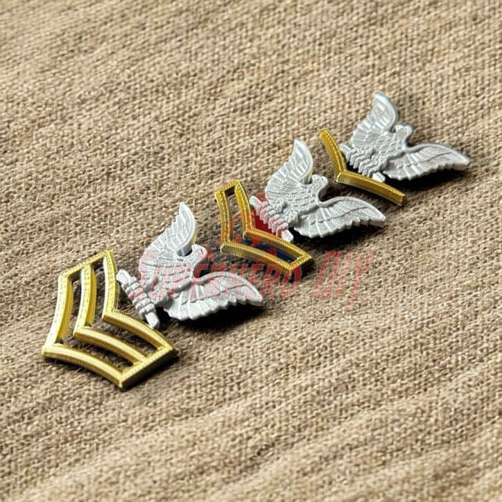 Navy Enlisted Rate Insignia | Multiple Sizes Display Insignia Silver and Gold featuring collar devices.