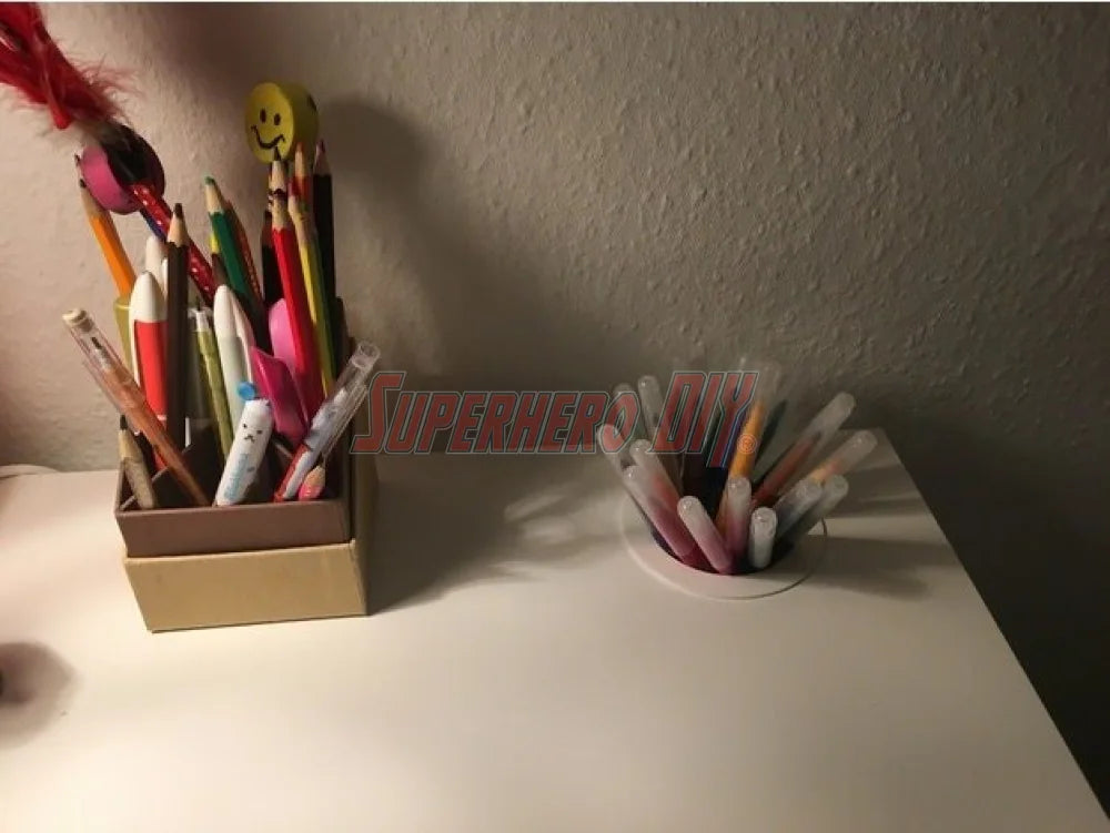 Pencil Holder cup for IKEA MICKE desk | Fits right into open wiring hole | Multiple colors - Superhero DIY