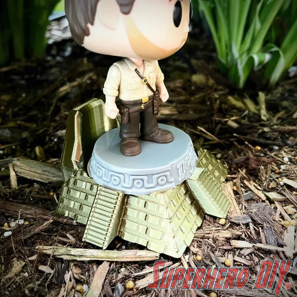 Pyramid Display Stand or Shelf for Indiana Jones or Namor Funko Pop - Mayan Pyramid Inspired Pop Vinyl Collectible Accessory - Superhero DIY