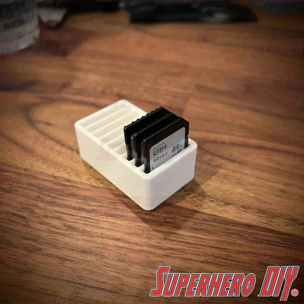 SD Card Holder | Memory card tray holds up to 9 SD cars | Desk