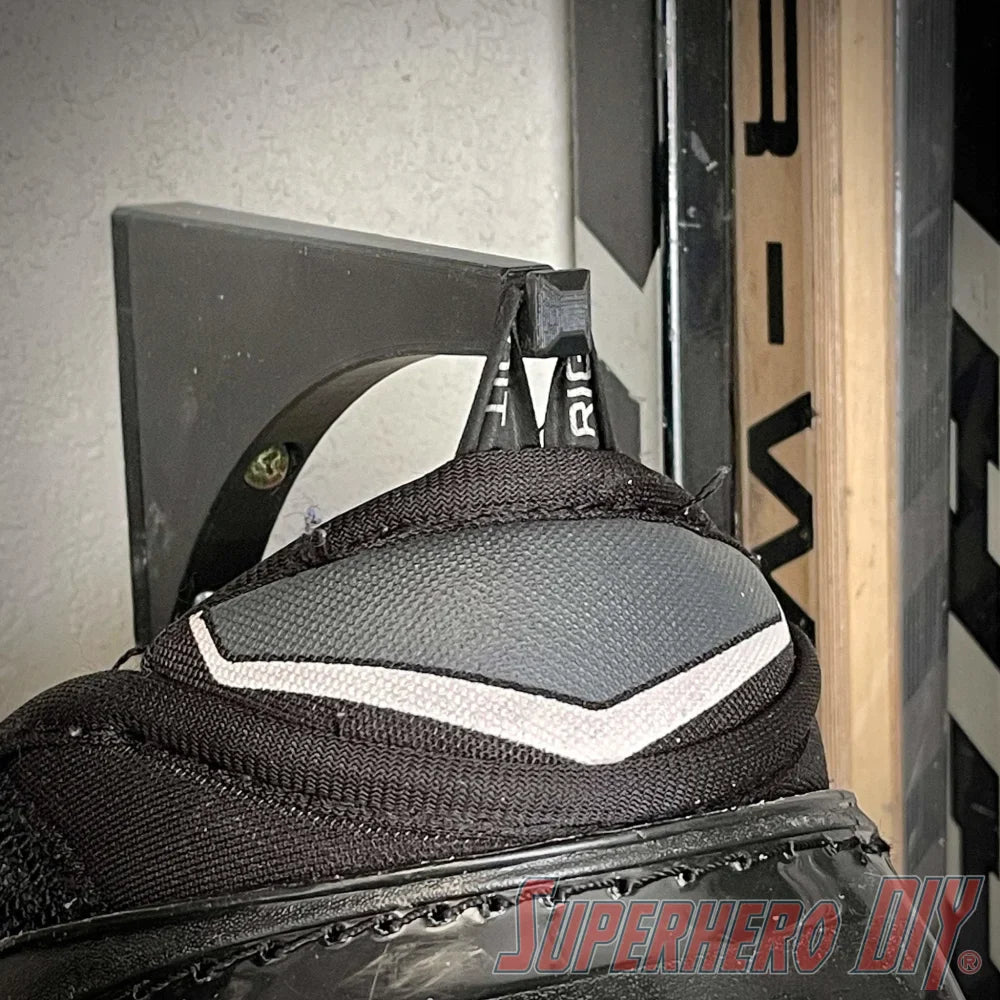 Shin Guards Knee Pads Wall Mount (2-PACK) | Hockey Gear Storage Solution - Superhero DIY