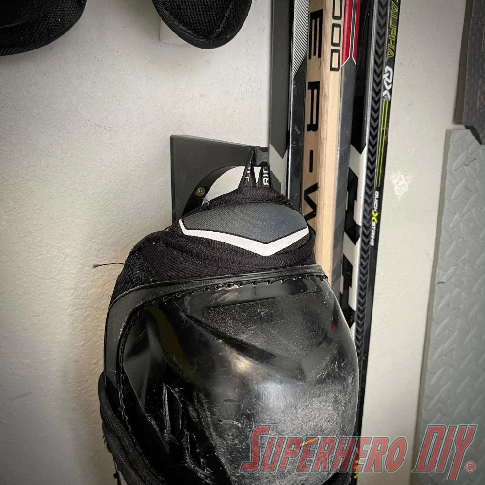 Shin Guards Knee Pads Wall Mount (2-PACK) | Hockey Gear Storage Solution - Superhero DIY