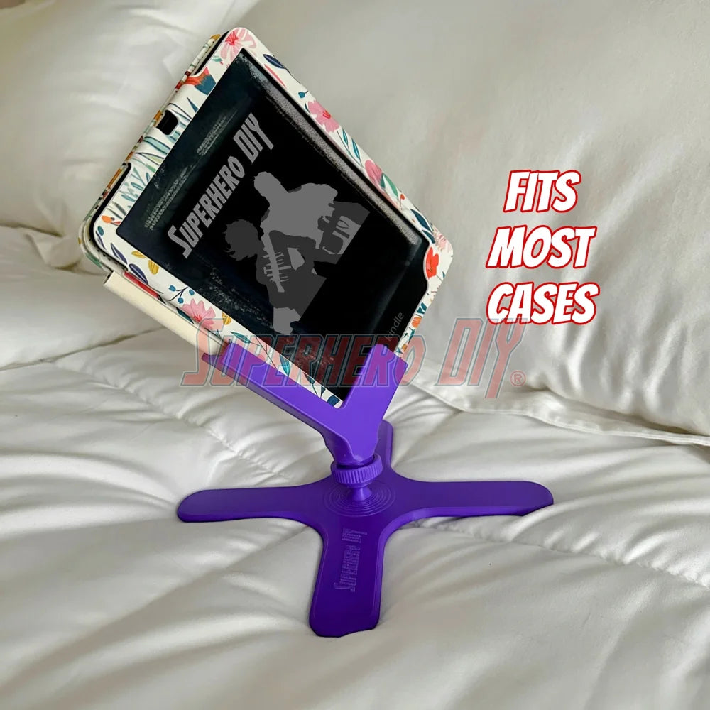 3D-printed side-reading stand for Kindle Paperwhite, made for hands-free reading in bed while lying on your side
