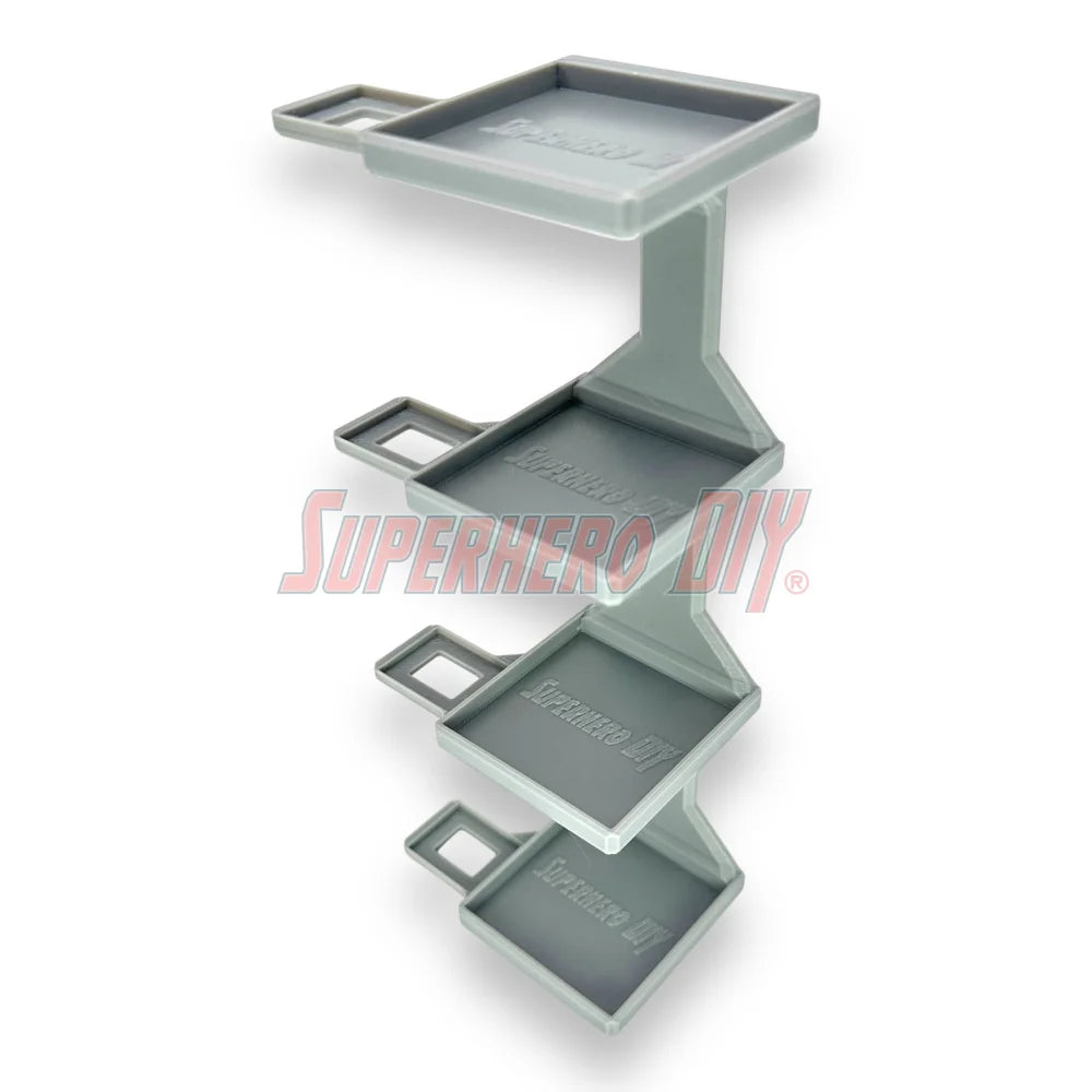 Stackable floating shelf for Bitty Pop Towns sets, designed to hold Funko figures and town box in a vertical wall-mounted display