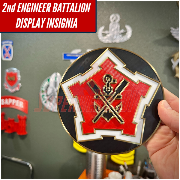 2nd Engineer Battalion Display Insignia | Multiple sizes - Superhero DIY for wall or shadowbox display