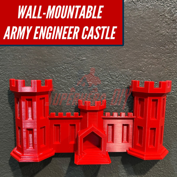 Wall-mountable Army Engineer Castle display piece for home decor and memorabilia showcase.