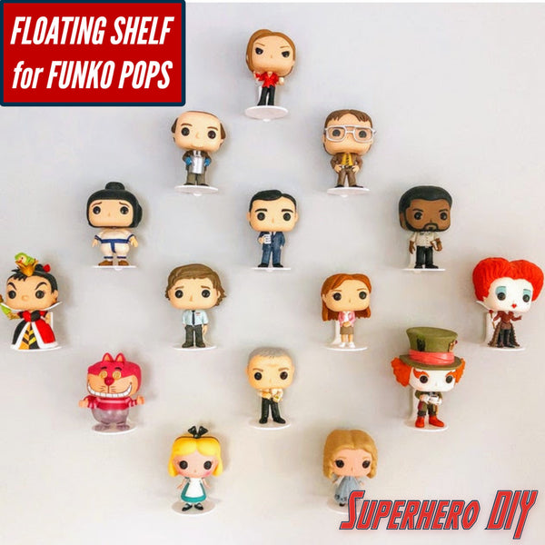Floating shelves for funko pops, easy to wall display and available in multiple colors.