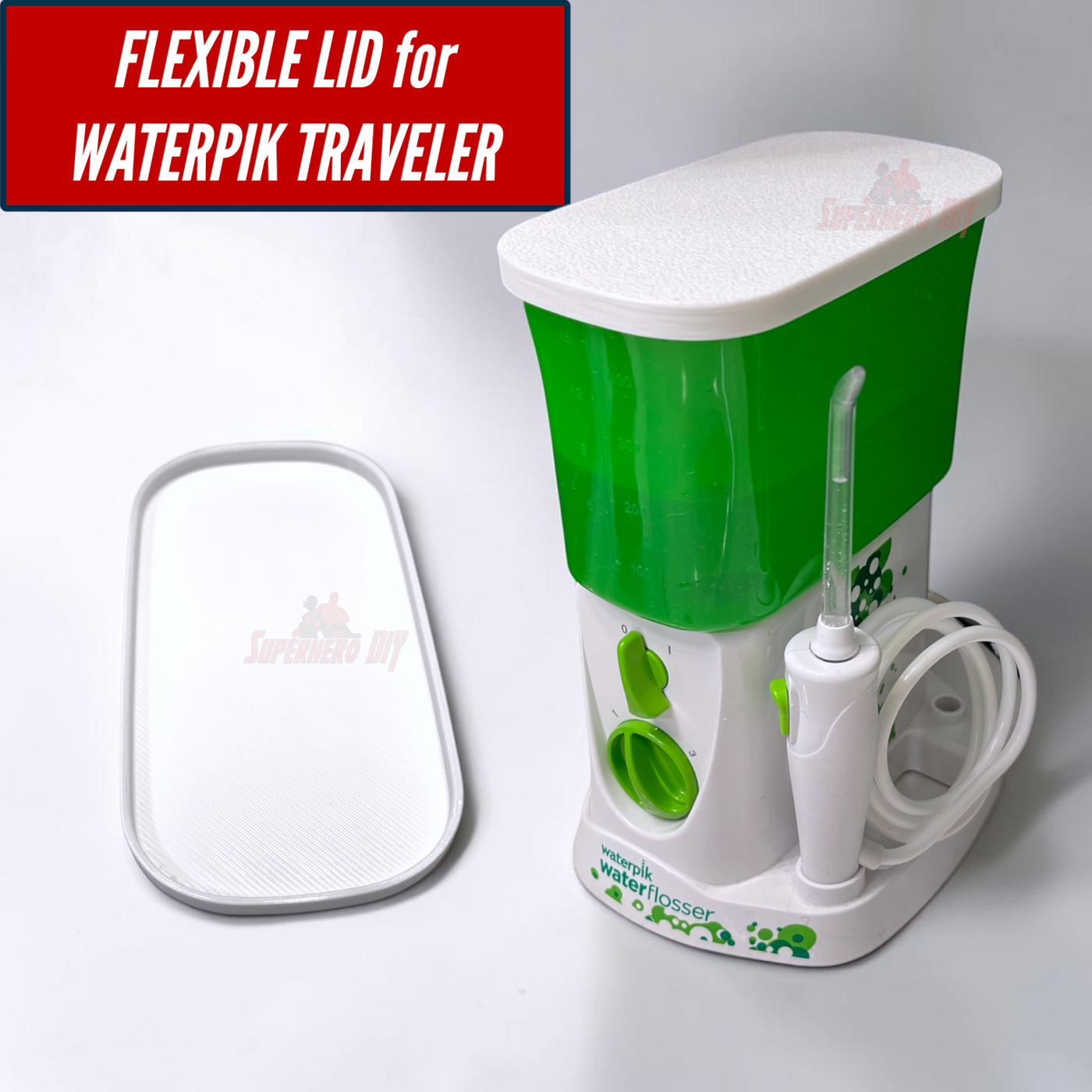 Flexible Lid for Waterpik Traveler - keeps water clean and dust-free, ideal for Waterpik WP-300 water flosser.