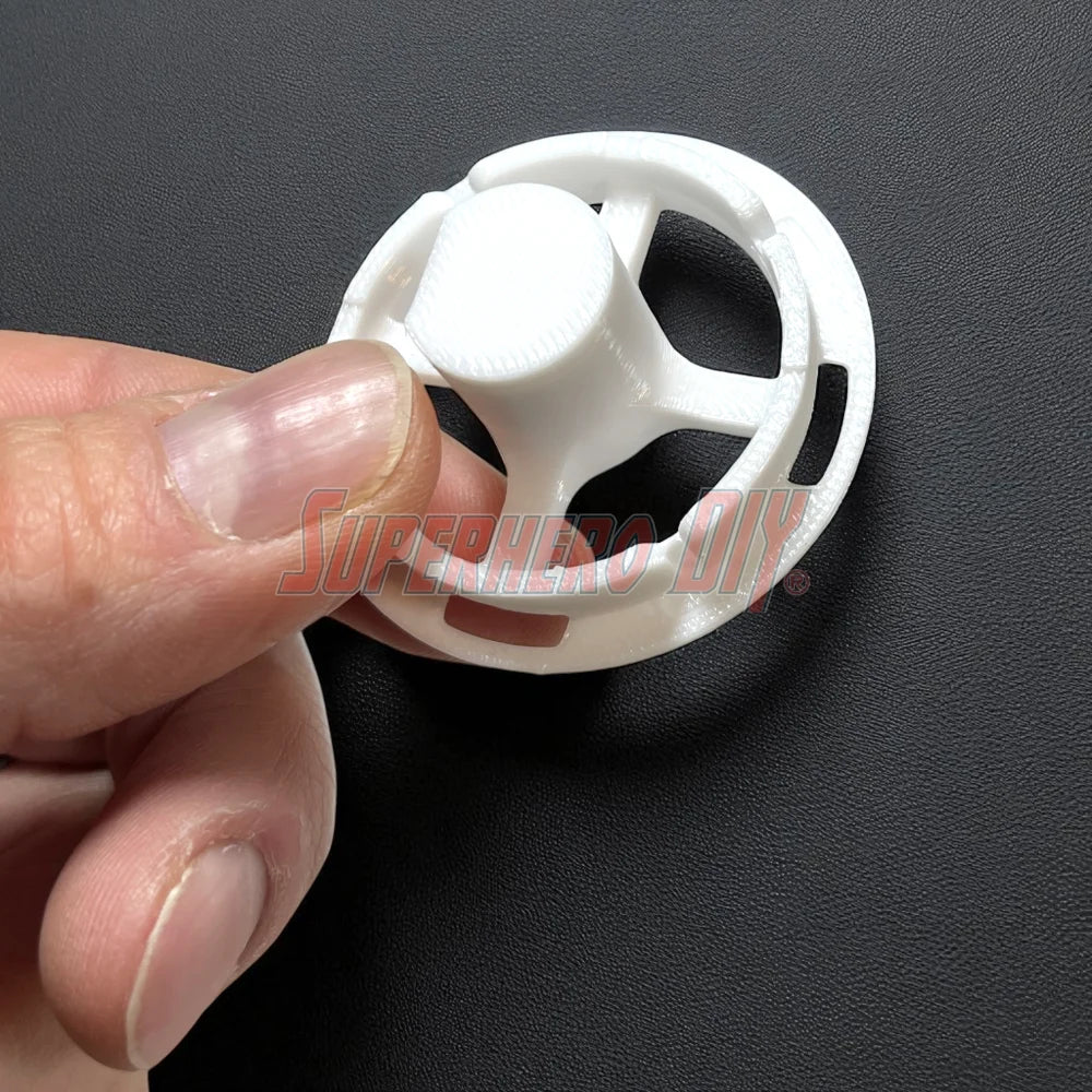 Angled view of Highlander knob mount replacement showing reinforced structure and internal hub detail