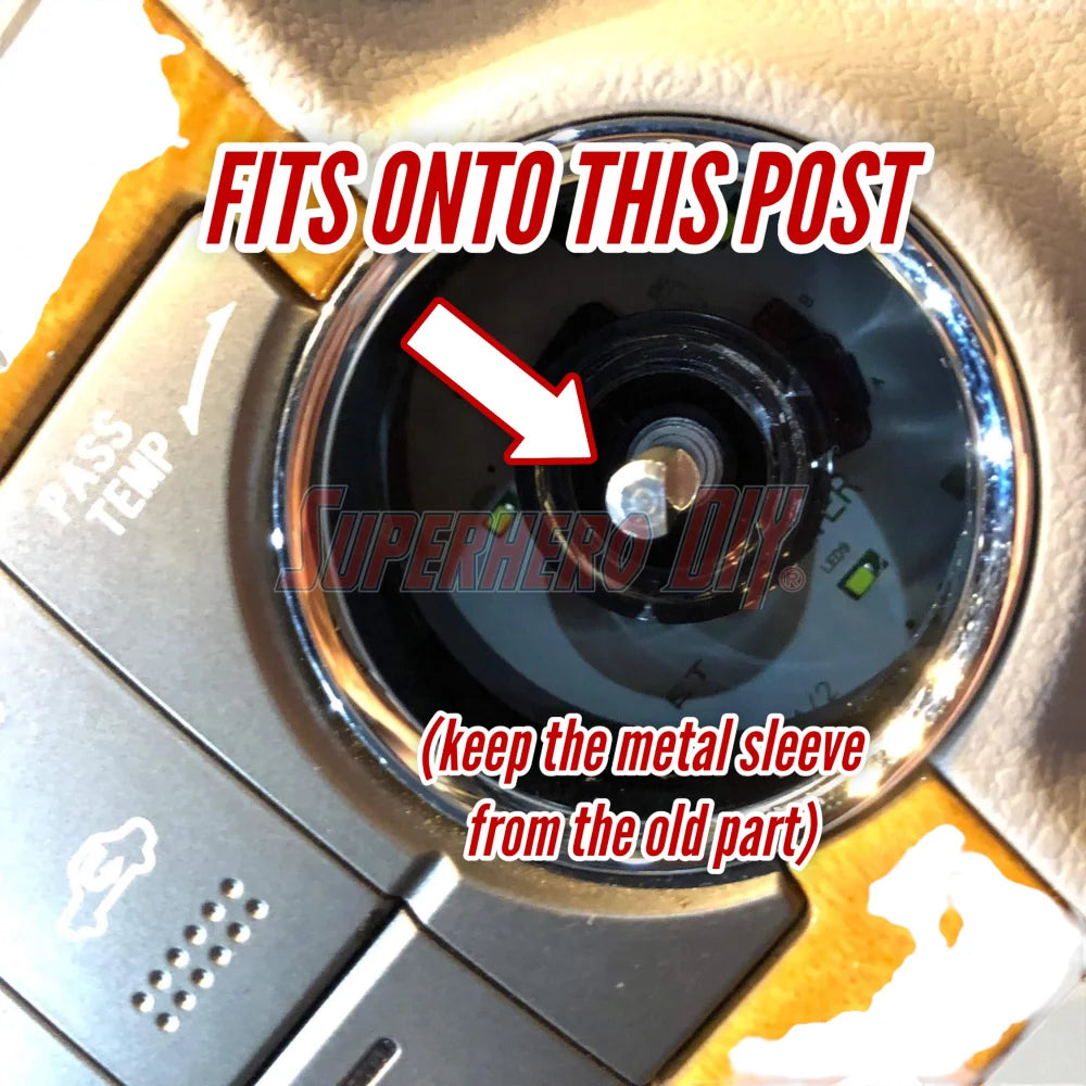HVAC knob repair in progress for 2008–2013 Toyota Highlander