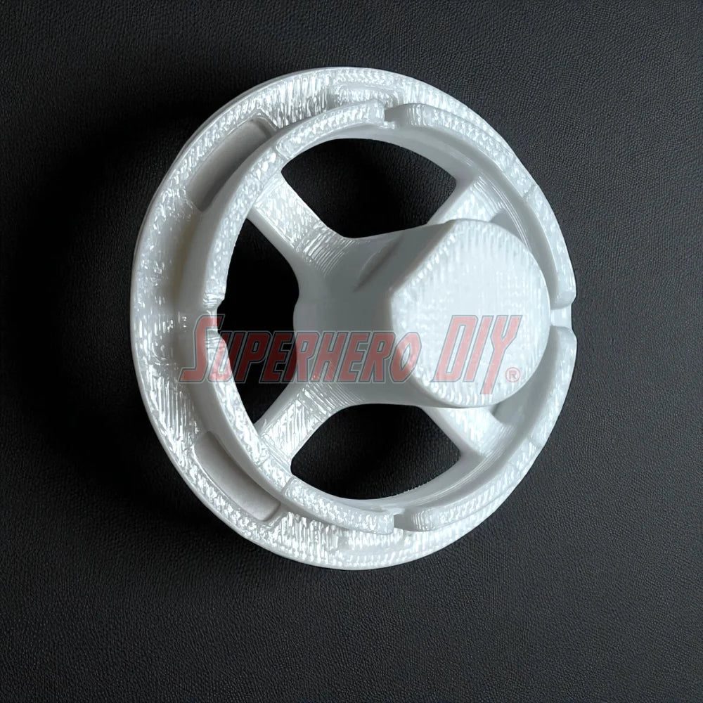 Angled view of Highlander knob mount replacement showing reinforced structure and internal hub detail