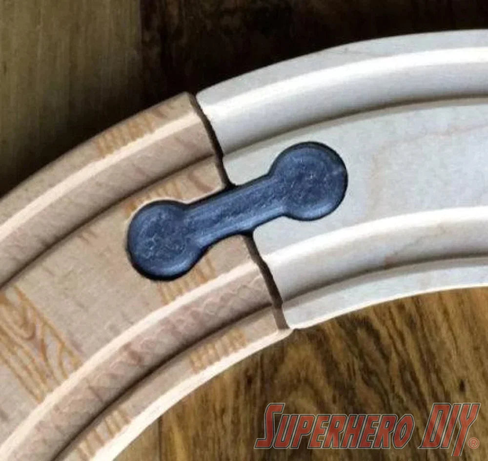Train Track Connector Piece compatible with Brio or Thomas Wooden Train Track | 3D-printed enhancement for Wooden Train Set - Superhero DIY