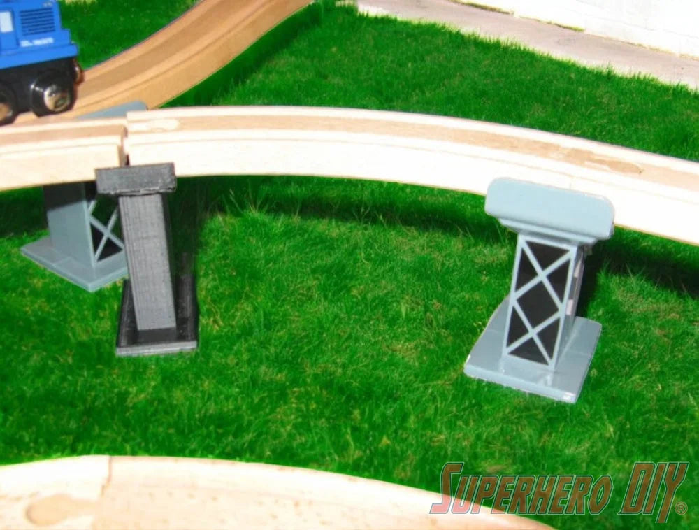 Train Track Support Riser Column compatible with BRIO Imaginarium or Thomas Wooden Train Track | 3D-printed enhancement