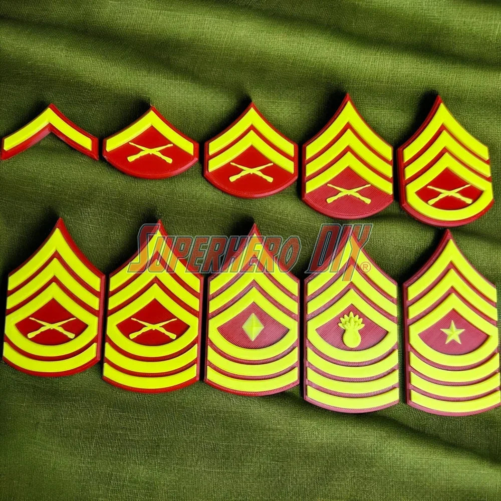 🦅 USMC Enlisted Rank Insignia Display | Multiple Sizes | Marine Corps Rank Military