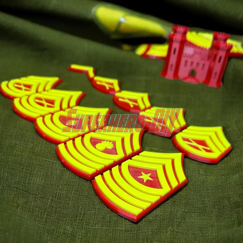🦅 USMC Enlisted Rank Insignia Display | Multiple Sizes | Marine Corps Rank Military