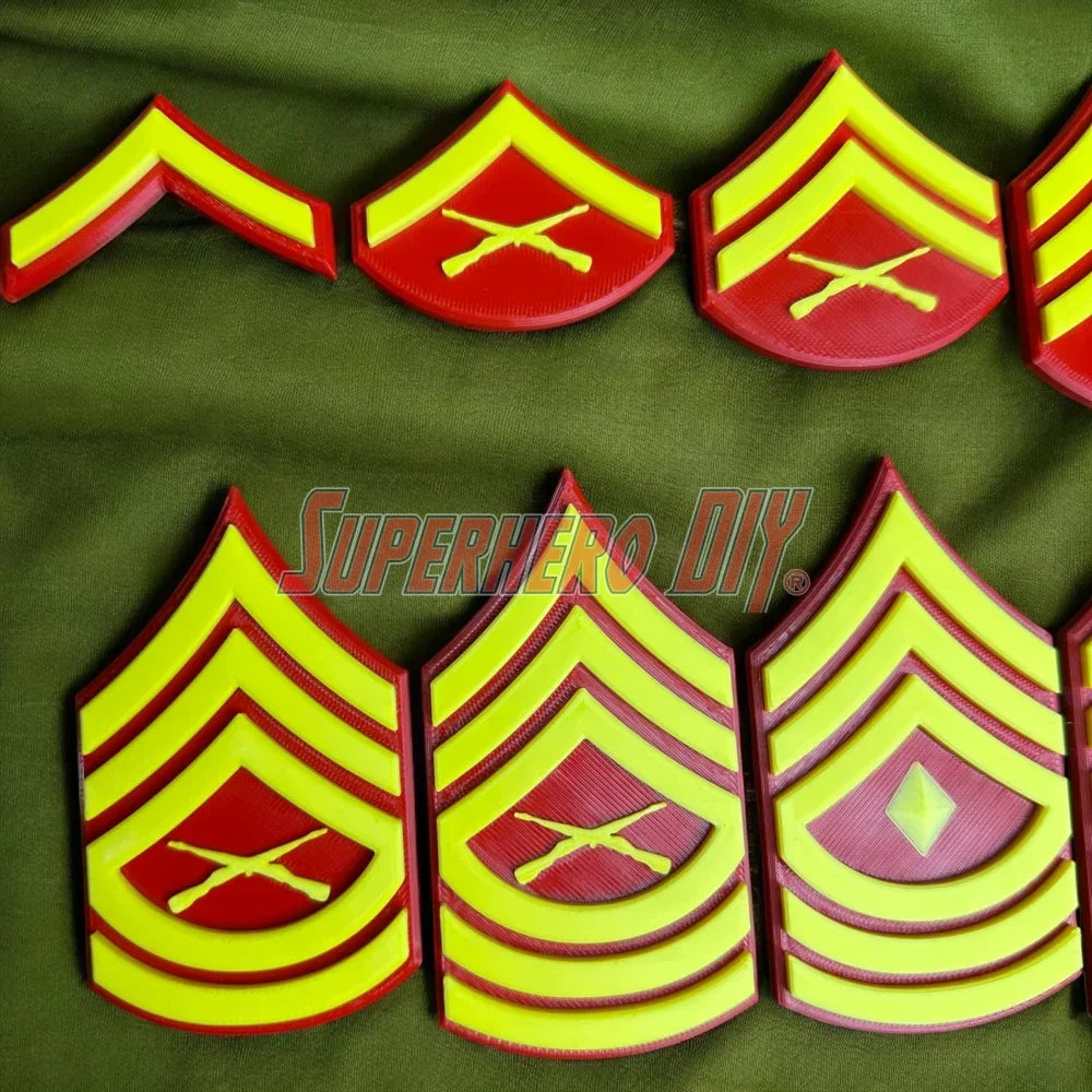 🦅 USMC Enlisted Rank Insignia Display | Multiple Sizes | Marine Corps Rank Military